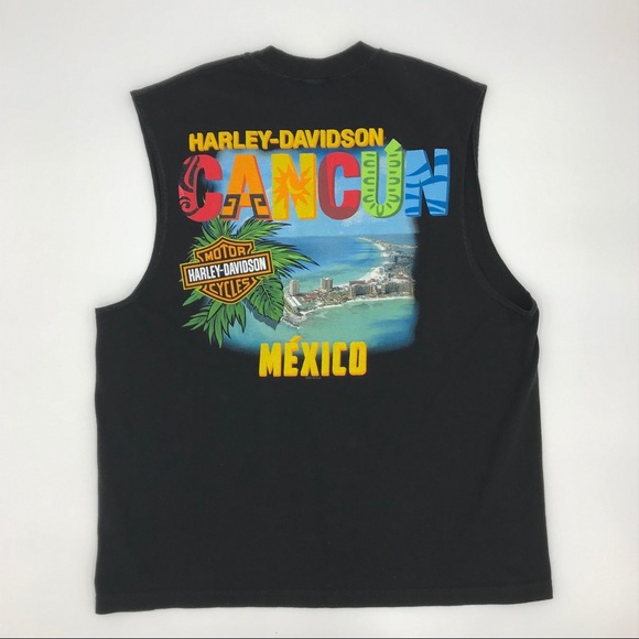 Harley-Davidson Cancun Mexico Muscle Tee Black